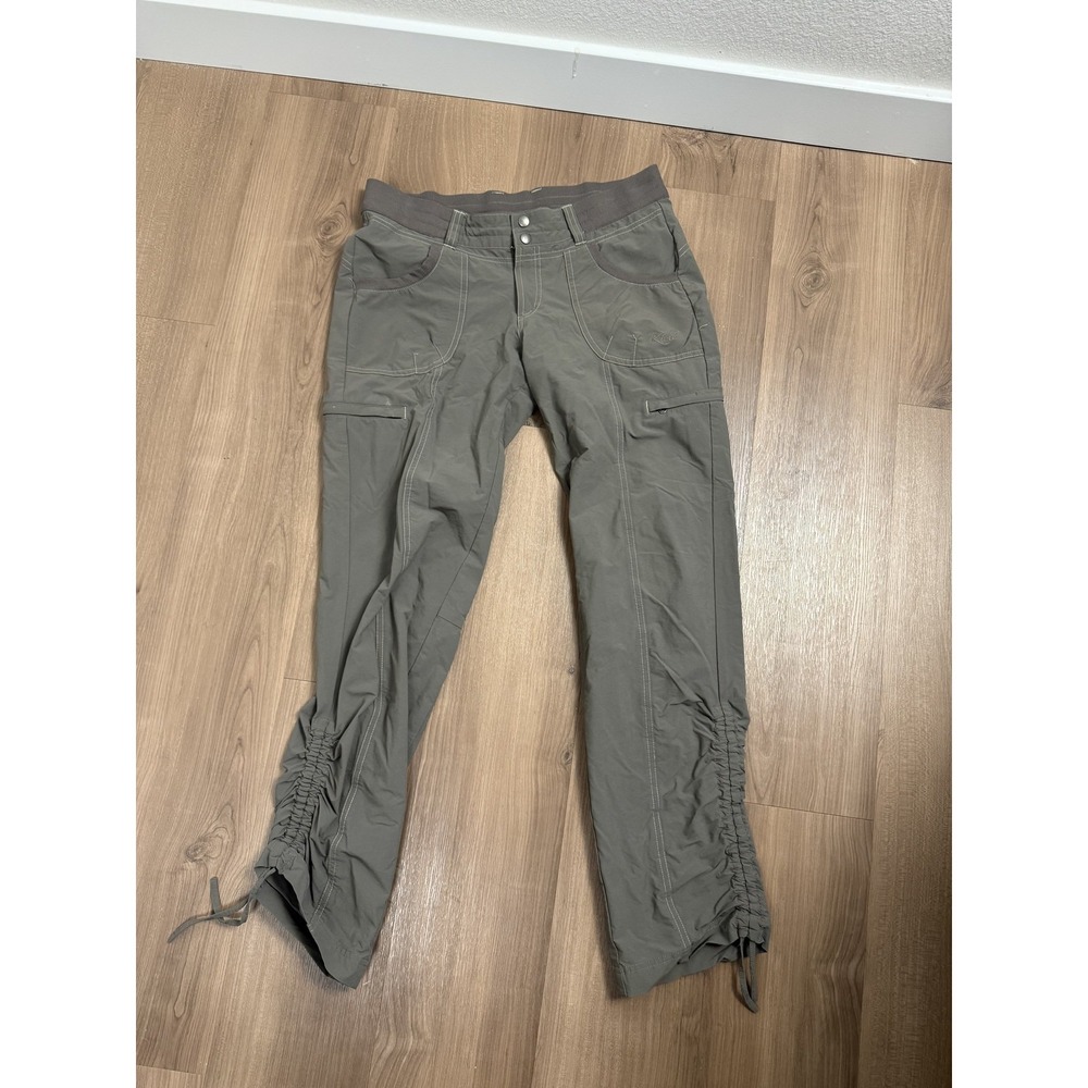 KÜHL Pants Womens 8 Gray Cargo Elastic Waist Drawstring Ruched Leg Travel Casual